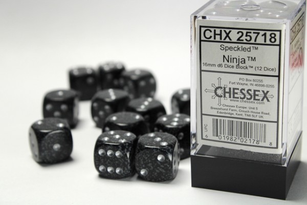Chessex Speckled Ninja - 12 w6 (16mm)
