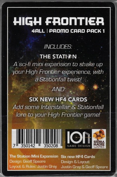 High Frontier 4 All: Promo Pack 1 - The Station