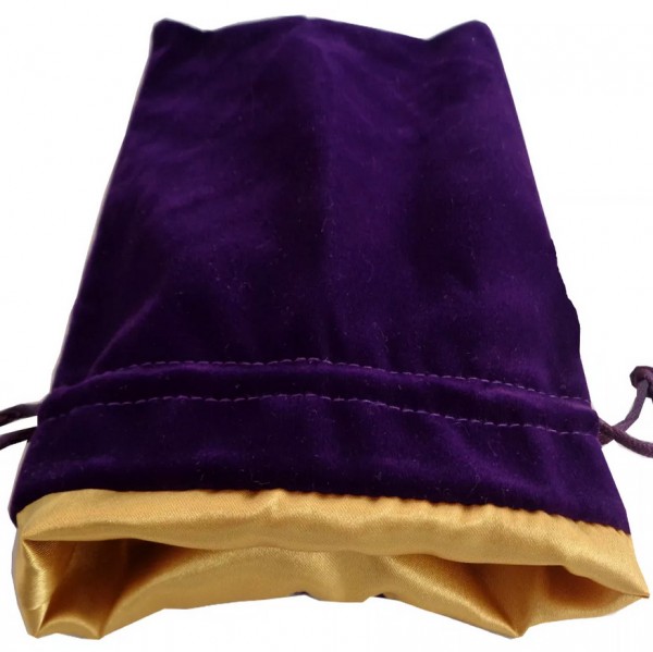 Dice Bag: Purple Velvet with Gold Satin Lining (medium)