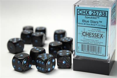 Chessex Speckled Blue Stars - 12 w6 16mm