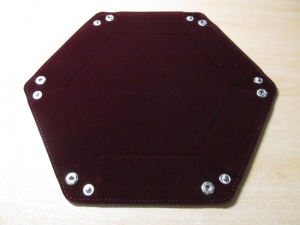 Hexagonal Folding Dice Tray - Maroon