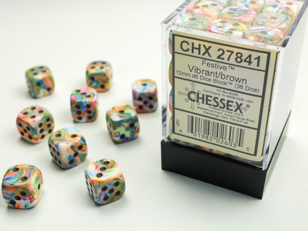 Chessex Festive Vibrant/brown - 36 w6 (12mm)