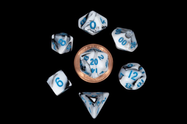 MDG: Mini Dice Marble w/ Blue Numbers