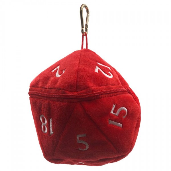 Dice Pouch: D20 Plush - Red