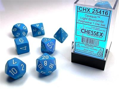 Chessex Opaque Light Blue w/ White - 7 w4-w20