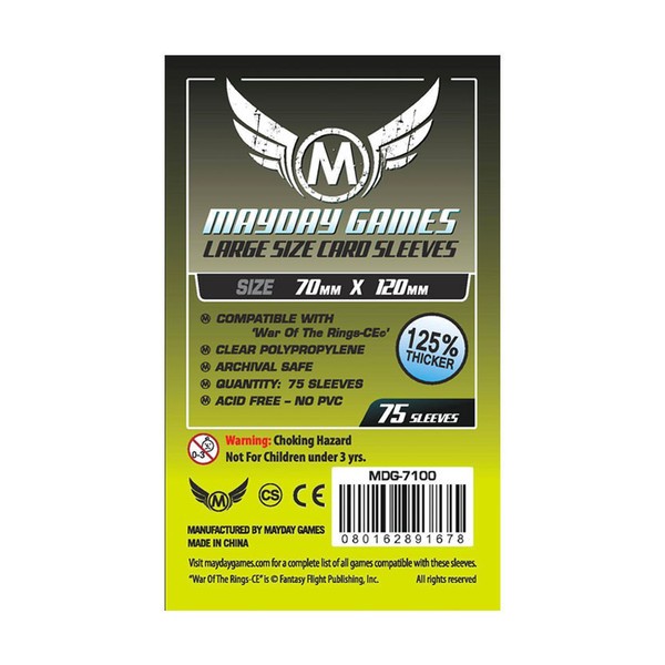 Mayday Games 75 Sleeves Clear (70 x 120mm)