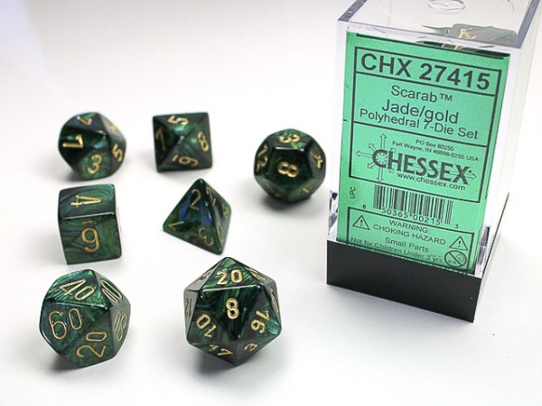 Chessex Scarab Jade w/ Gold - 7 w4-20