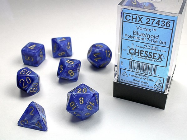 Chessex Vortex Blue w/ Gold - 7 w4-20