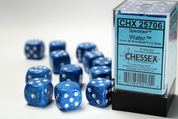 Chessex Speckled Water - 12 w6 (16mm)