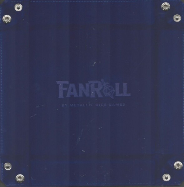 Velvet Folding Dice Tray with Leather Backing: &quot;FanRoll&quot; Blue