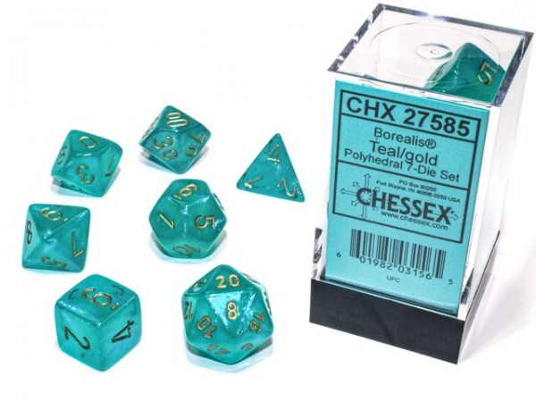 Chessex Borealis Teal w/ Gold Luminary 7 w4-20