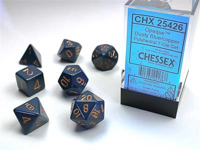 Chessex Opaque Dusty Blue w/ Copper 7 w4-w20
