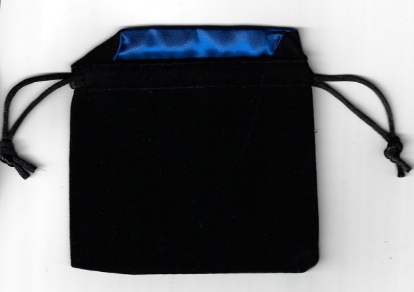 Dice Bag Koplow: Black Velvet / Blue Satin Lining (mini)