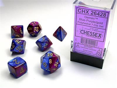 Chessex Gemini Blue Purple w/ Gold 7 W4-20