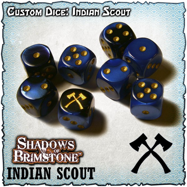 Shadows of Brimstone - Custom Dice Set Indian Scout (8)