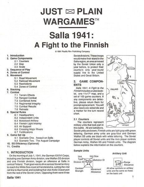 Just Plain Wargames: Salla 1941 - A Fight to the Finnish