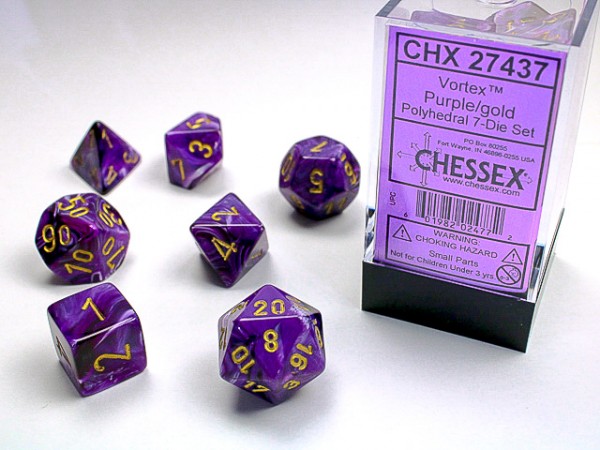 Chessex Vortex Purple w/ Gold - 7 w 4-20