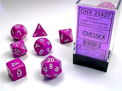 Chessex Opaque Light Purple w/ White - 7 w4-w20