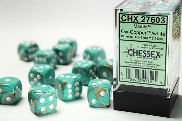 Chessex Marble Oxi-Copper w/ White - 12 w6