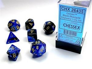 Chessex Gemini Black Blue w/ Gold - 7 W4-20