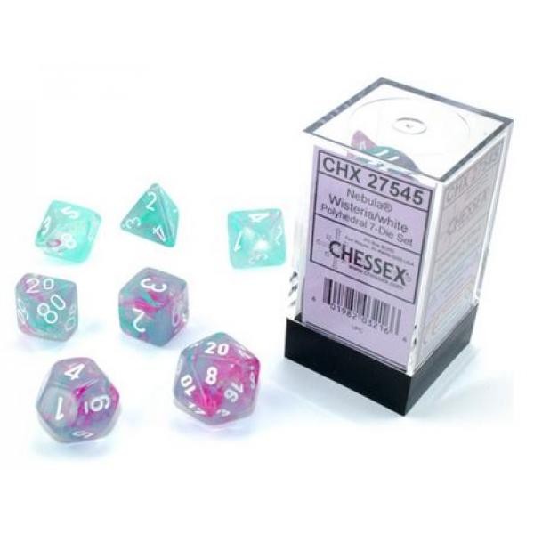 Chessex Nebula Wisteria w/ White Dice Set (7)