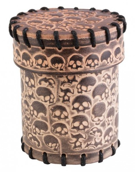 Q-Workshop: Leather Dice Cup - Skully Beige