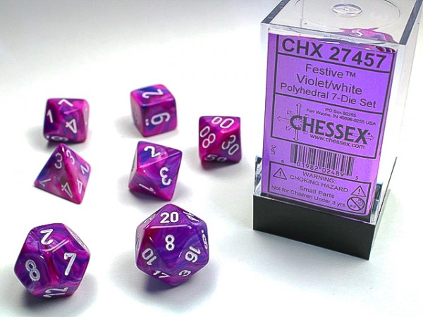 Chessex Festive Violet w/ White - 7 w4-20