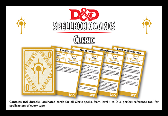 DandD 5th Edition Cleric Spell Cards 