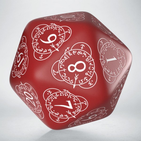 Q-Workshop: D20 Level Counter Dice - Red &amp; White