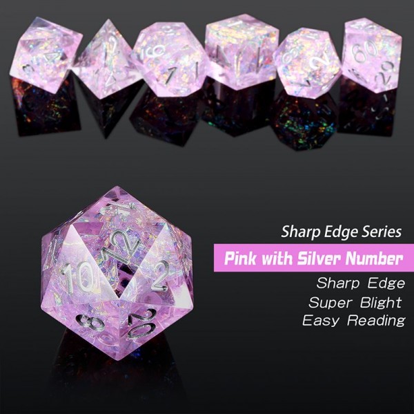 Sharp Edge Series 7-Dice Set: Roses