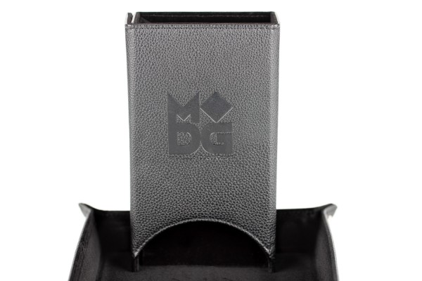 Leather Fold Up Dice Tower: &quot;FanRoll&quot; Black