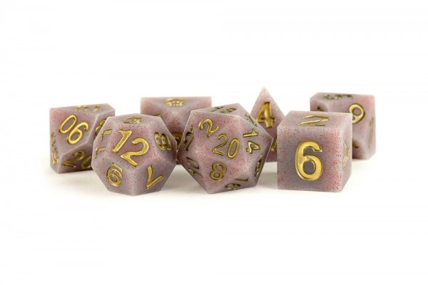 Sharp Edge Silicone Rubber Dice Set: Volcanic Soot