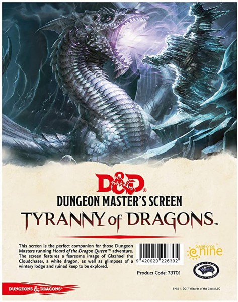 D&amp;D: Dungeon Master&#039;s Screen - Tyranny of Dragons