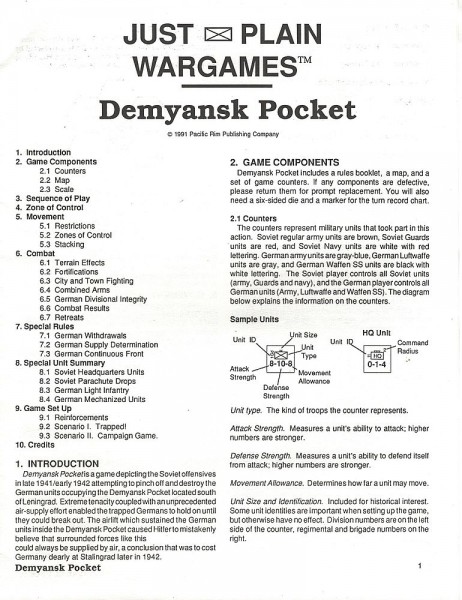 Just Plain Wargames: Demyansk Pocket