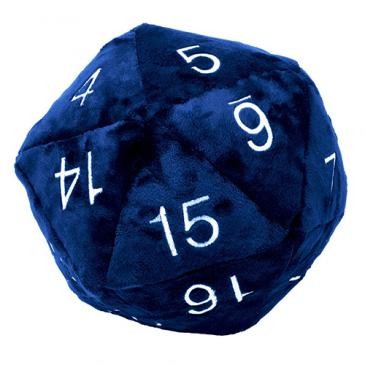 Jumbo D20 Novelty Dice Plush: Blue with Silver Numbering