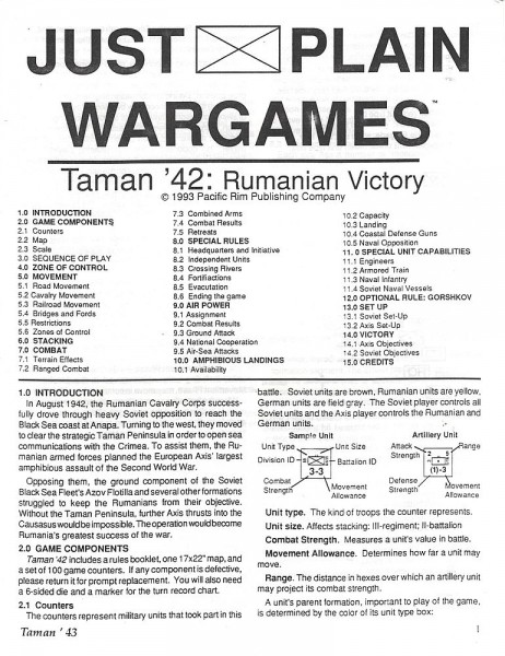 Just Plain Wargames: Taman &#039;42 - Rumanian Victory