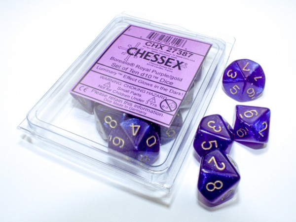 Chessex Borealis Royal Purple/gold Luminary - 10 w10