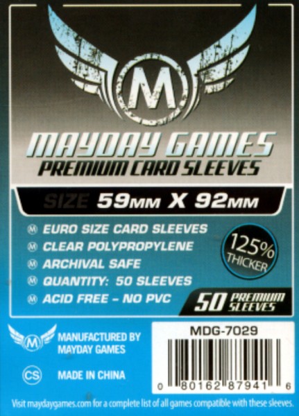 Mayday Games 50 Euro Sleeves (59 x 92mm)