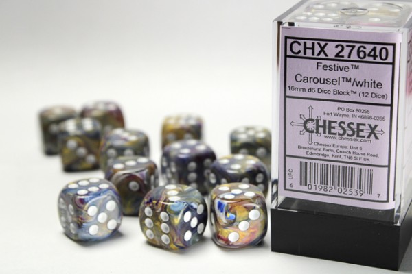 Chessex Festive Carousel/white - 12 w6