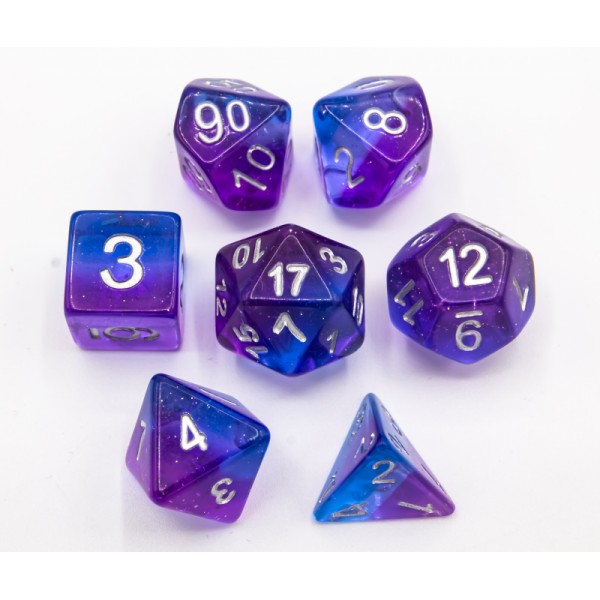 CHC Aurora Purple/Blue Dice Set (7)