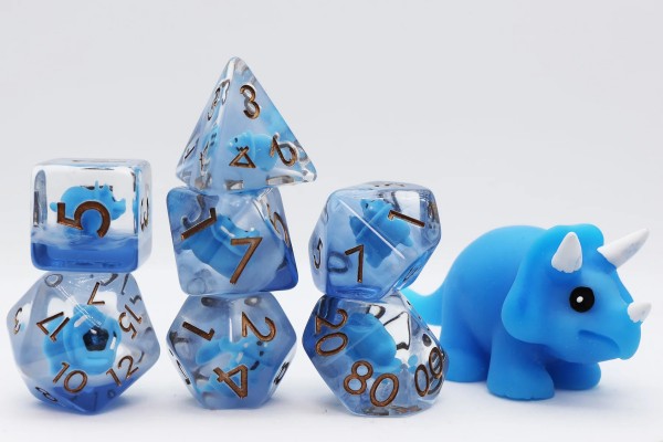 Foam Brain Games: Blue Triceratops Polyhedral Dice Set