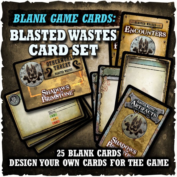 Shadows of Brimstone - Blank Blasted Wastes Cards (Game Supplement)