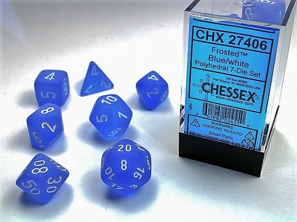 Chessex Frosted Blue w/ White - 7w4-20