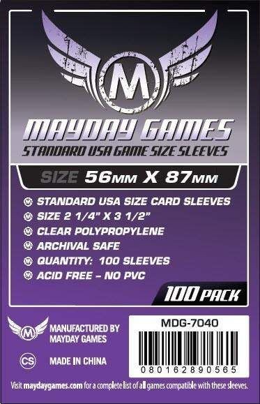 Mayday Games 100 USA Sleeves (56 x 87 mm)
