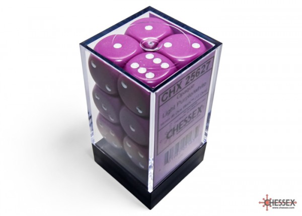 Chessex Opaque Light Purple/white - 12 w6 16mm