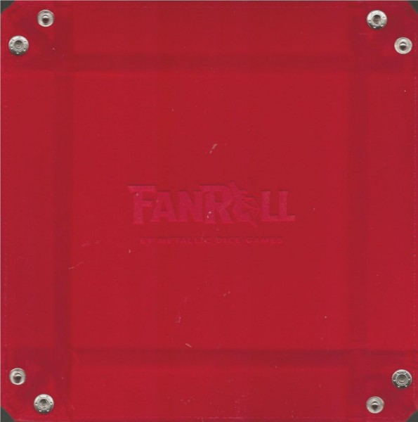 Velvet Folding Dice Tray with Leather Backing: &quot;FanRoll&quot; Red
