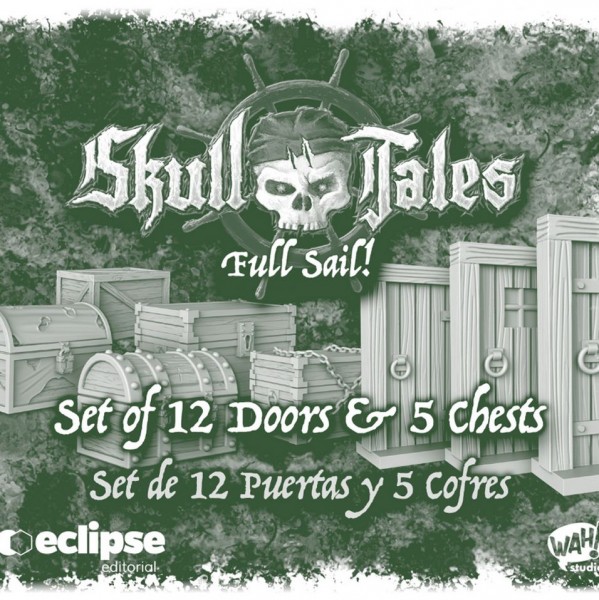 Skull Tales: Full Sail! - Set of 12 Doors &amp; 5 Chests