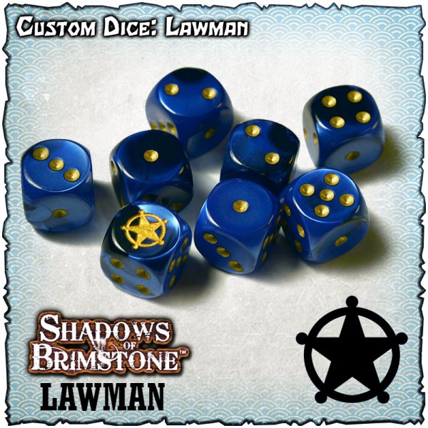 Shadows of Brimstone - Custom Dice Set Lawman (8)