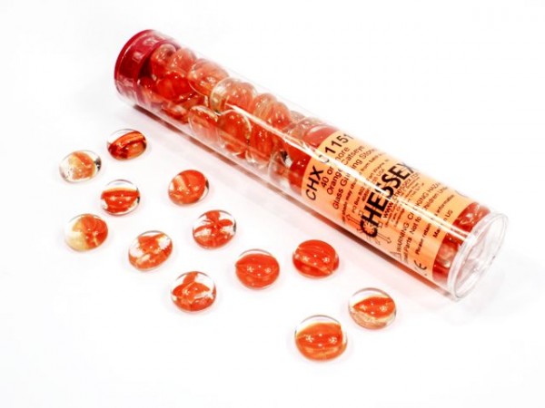 Chessex: Glass Gaming Stones - Orange Catseye (40)
