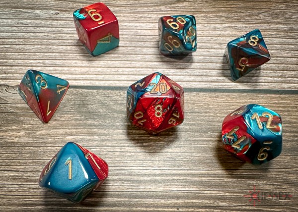 Chessex Gemini Red Teal w/ Gold